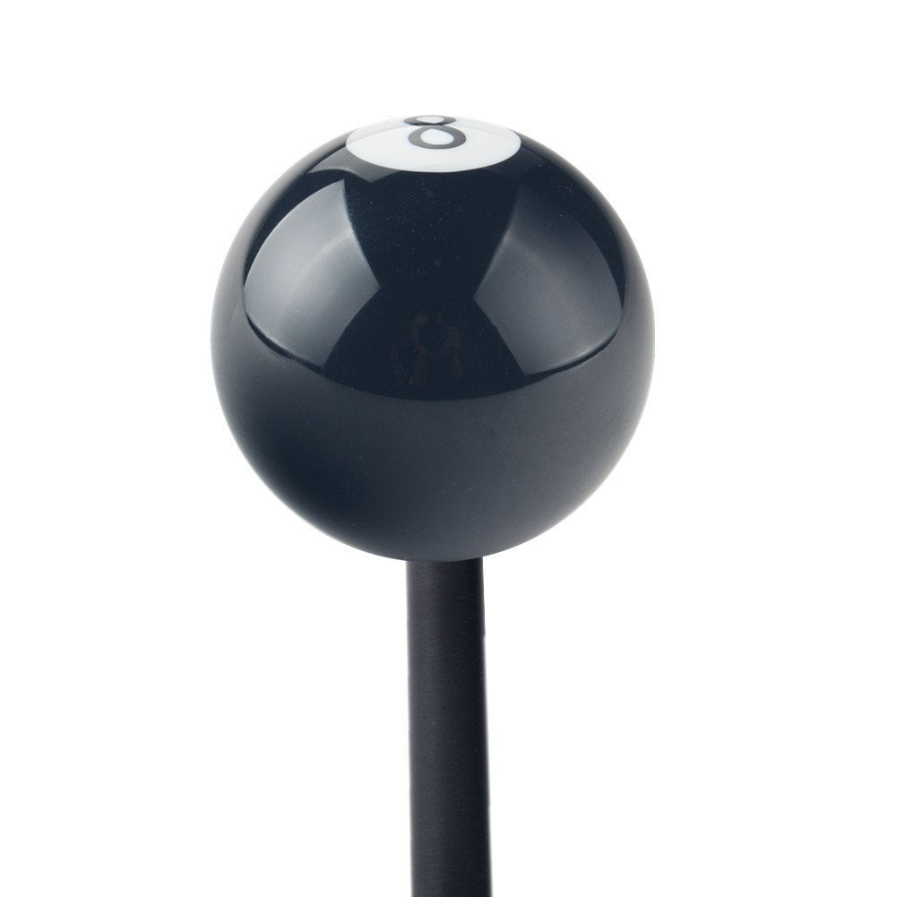 Dewhel 2 1/4' 8 Ball Billiard Round 3 4 5 6 Speed Black Shift Knob 3/8'-16 For Hurst Chrome Shifter Sticks