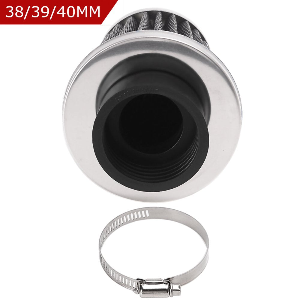 Evermotor Air Filter 38Mm 39Mm 40Mm Universal Double Layer Steel For Motorcycle Scooter Atv Moped Black