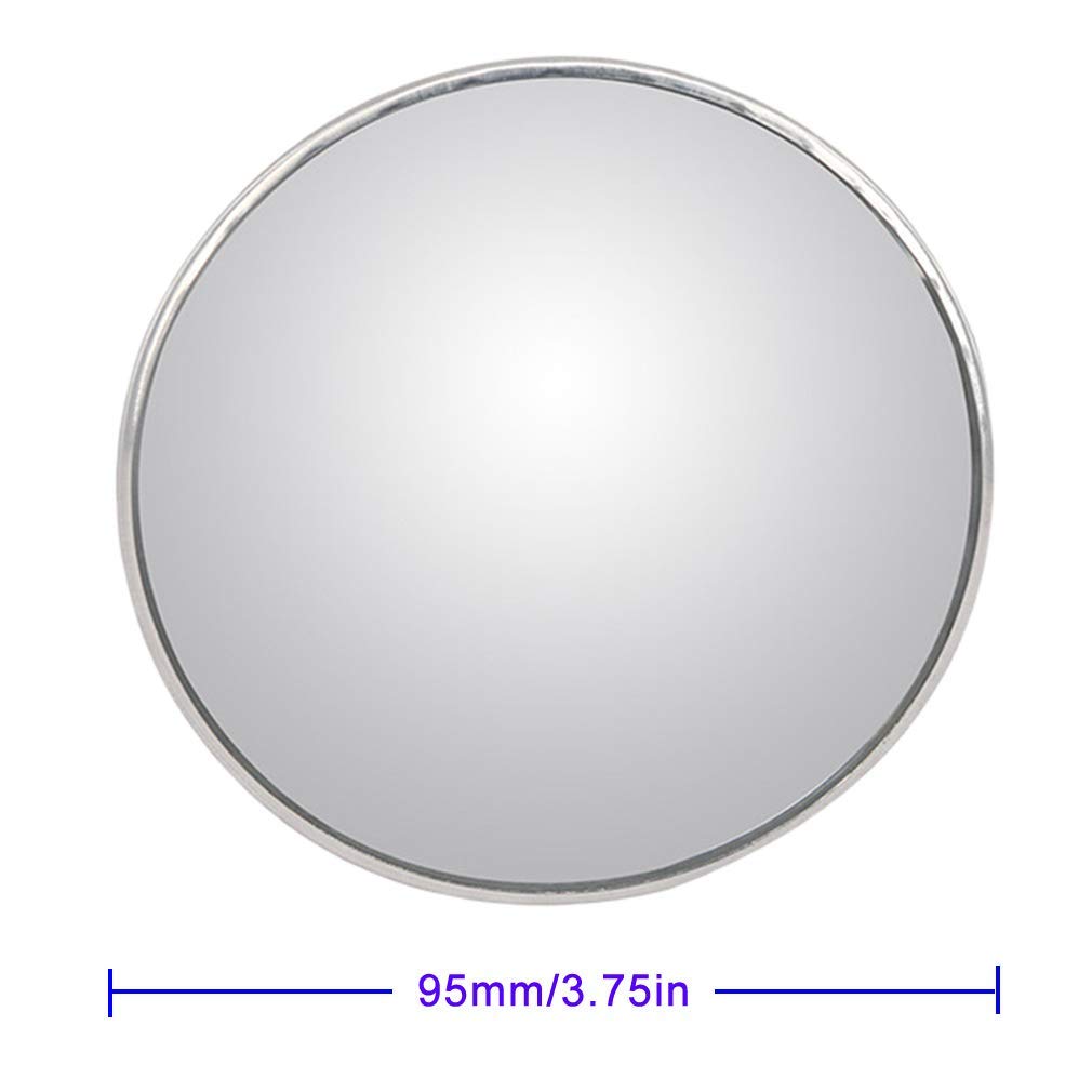 ESreake 2Pcs 3 inch Non-adjustable Large Stick-on Convex Blind Spot Mirror, HD Glass Big Round Convex Rear View Mirror,Strong Ad