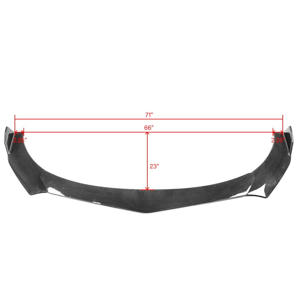 IKON MOTORSPORTS, Compatible with 62''-66'' Width Car, Adjustable B Style Front Bumper Lip Chin Splitter Spoiler Air Dam Carbon