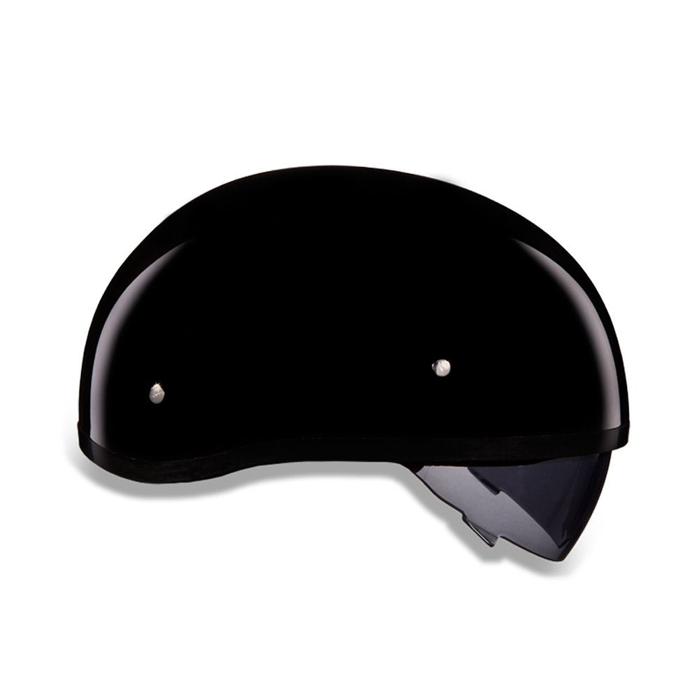 Daytona Helmets Half Skull Cap Motorcycle Helmet W/ Inner Shield Dot Approved [Hi-Gloss Black] [Xl]