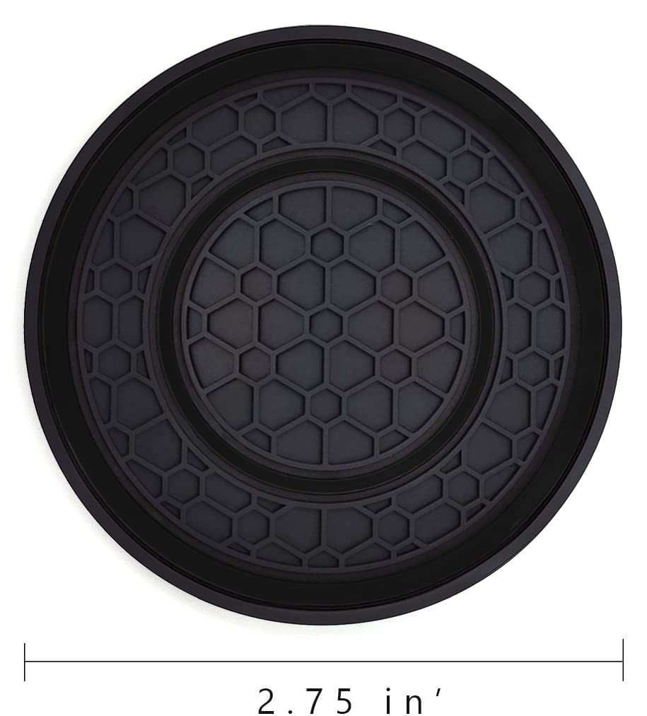 Auprite Car Cup Holder Coasters, 2 Pack Universal Auto Anti Slip Cup Holder Insert Coaster, Car Interior Accessories (Black)