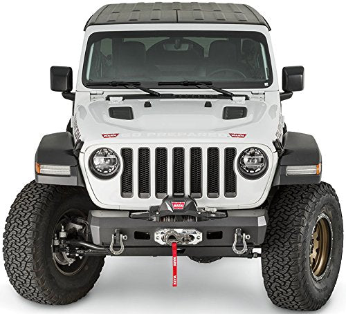 Warn 101325 Elite Series Stubby Front Bumper For Jeep Jl Wrangler, Without Grille Guard Tube, Black