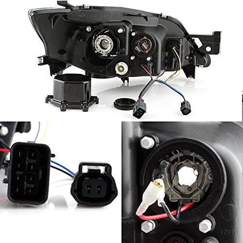 Akkon - For 08-14 Subaru Impreza Wrx Sti [Halogen Type] Led Drl Tube Black Bazel Projector Headlights