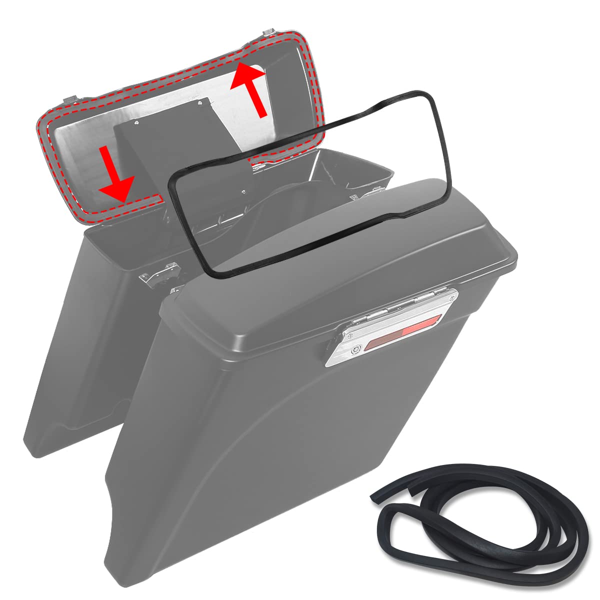 WOWTK Hard Saddlebag Lid/Cover Weather Strip Rubber Seal Gasket for Harley Touring Road King, Road Glide, Street Glide, Electra