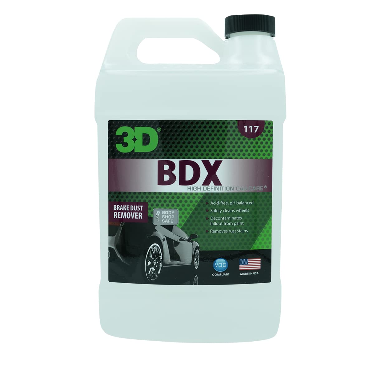 3D Bdx Brake Dust Remover - 1 Gallon | Rust Remover Erodes Iron Particles & Fallout From Automotive & Rv Paint, Wheels & Wheel Wells | Made In Usa | All Natural | No Harmful Chemicals
