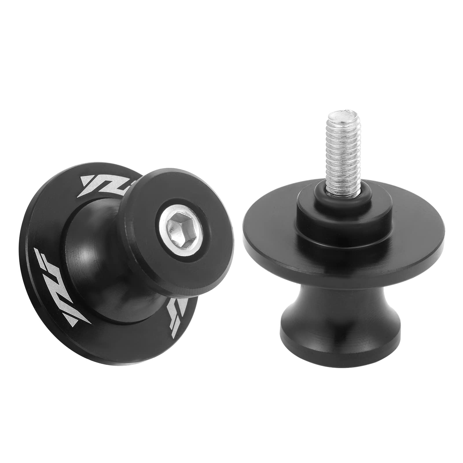 2Pcs Motorcycle Swing Arm Spools For Yamaha Yzf R1 R3 R6 R6S R25 R15 R125 600R Aluminum (Black)