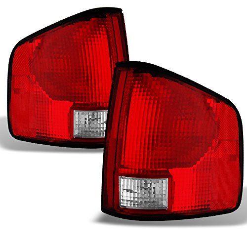 Akkon - For Chevy S10 Pickup S-15 Somona Izusu Hombre Red Clear Tail Lights Brake Lamps Replacement Left + Right