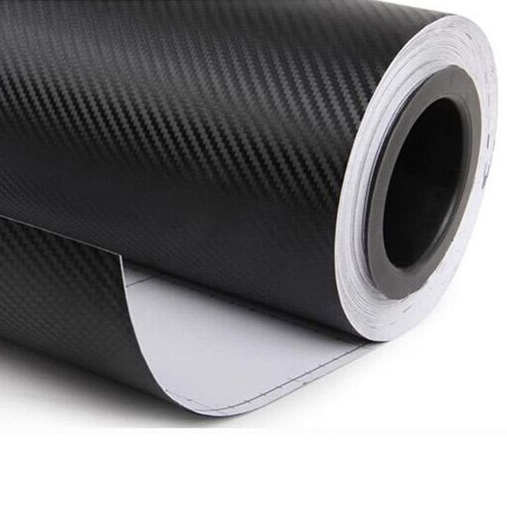 Diyah 3D Black Carbon Fiber Film 84'' X 48'' / 7 Ft X 4 Ft Twill Weave Vinyl Sheet Roll Wrap Diy Decals