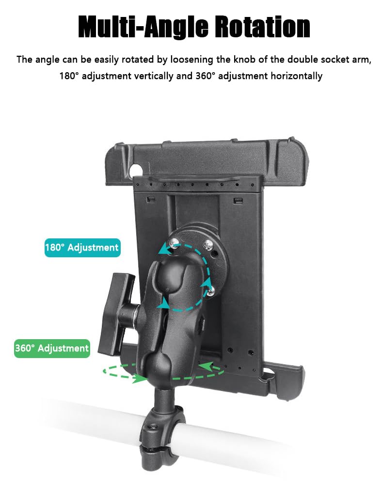Strg 1'' Ball Handlebar Rail Mount Base, Handlebar Mount for Round Rails 0.75'' to 0.9'' in Diameter, Compatible with RAM Mounts