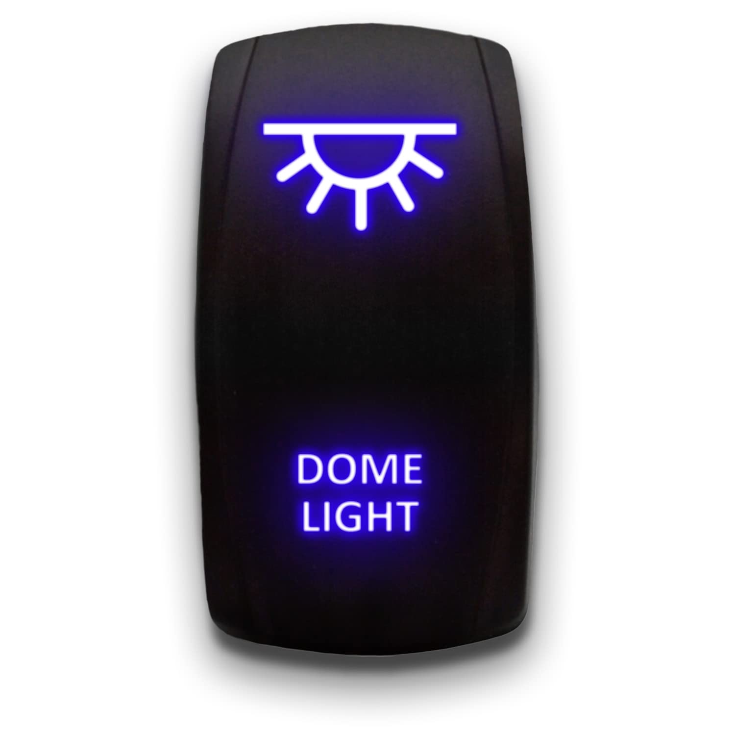 Dome Light - Blue - Laser Etched Toggle Switch 20A 12V - Vertical Rocker Switch 5-Pin Dpst