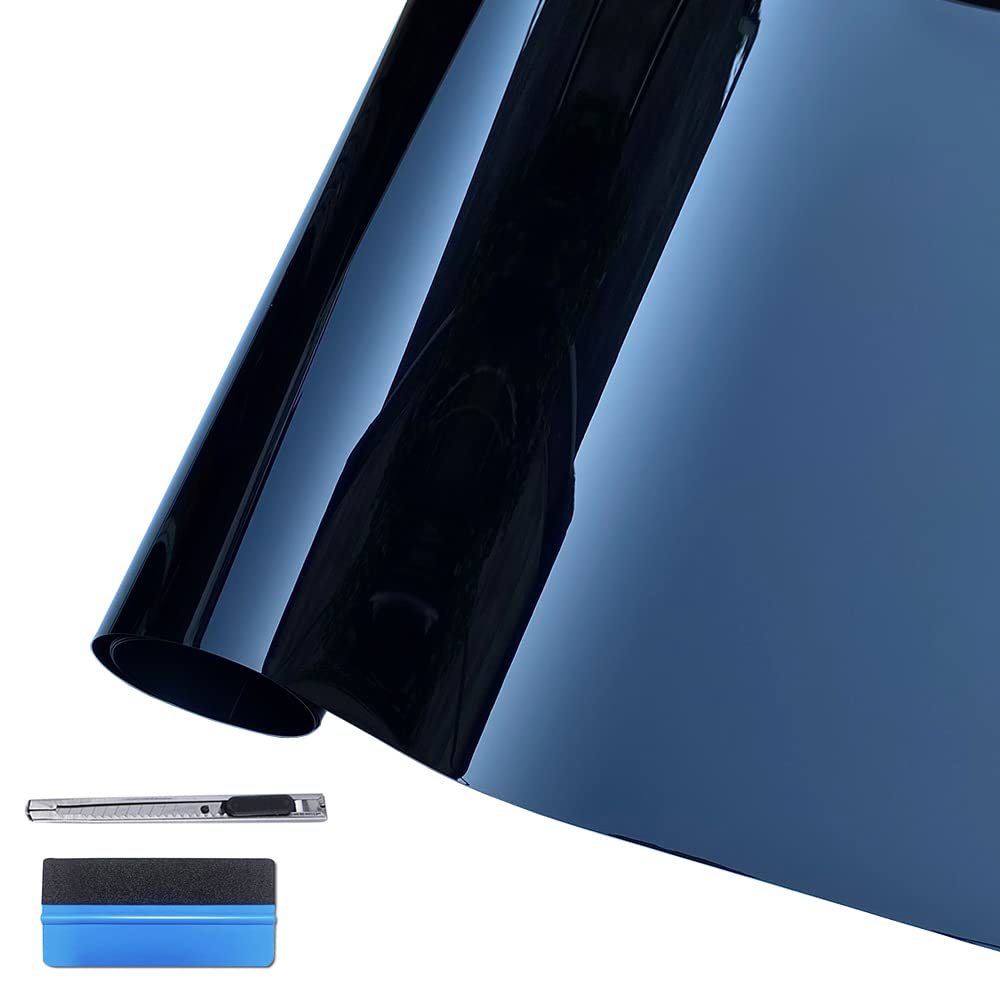 Lzlrun Ultra Gloss Premium Vinyl Car Wrap Film Piano Black (Black, 1.65Ft X 5Ft)