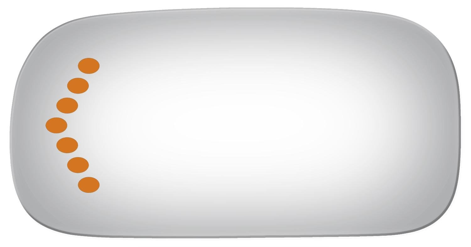 Driver Side Power Replacement Mirror Glass With Lasered Holes To Use With Factory Turn Signal Indicator (2003 2004 2005) For Cad