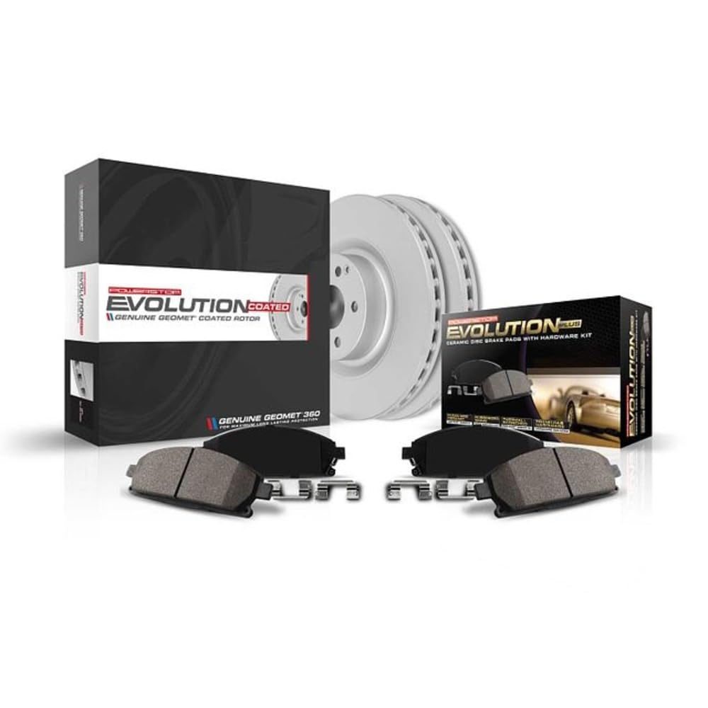 Power Stop Crk5377 Coated Brake Rotor & Ceramic Brake Pads- Front For Hyundai Sonata 2011-2015, Kia Optima 2011-2016 [Model Spec