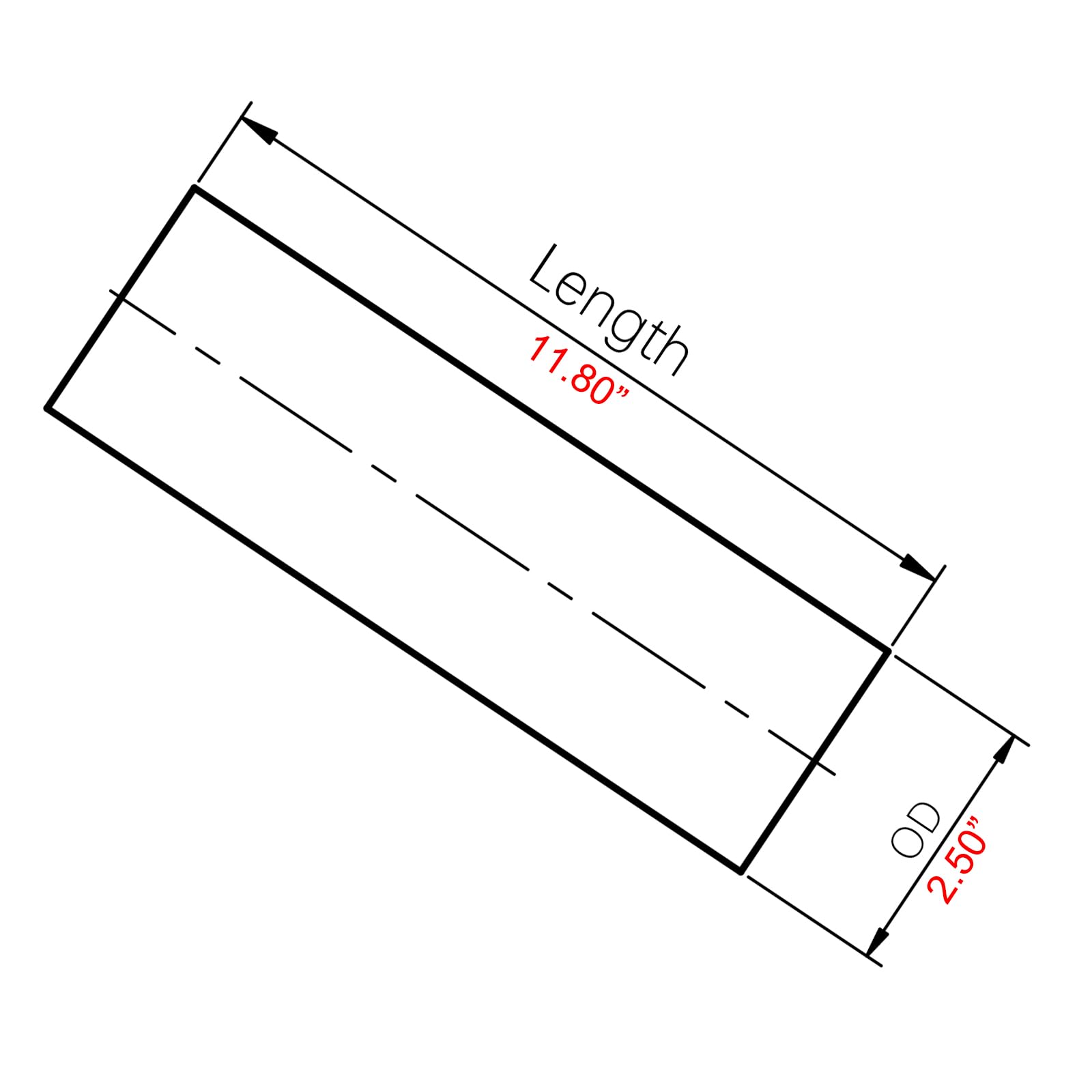 Ac Performance 2.5'' (63Mm) Od Straight Aluminum Intercooler Pipe Air Intake Tube, Brushed Finish