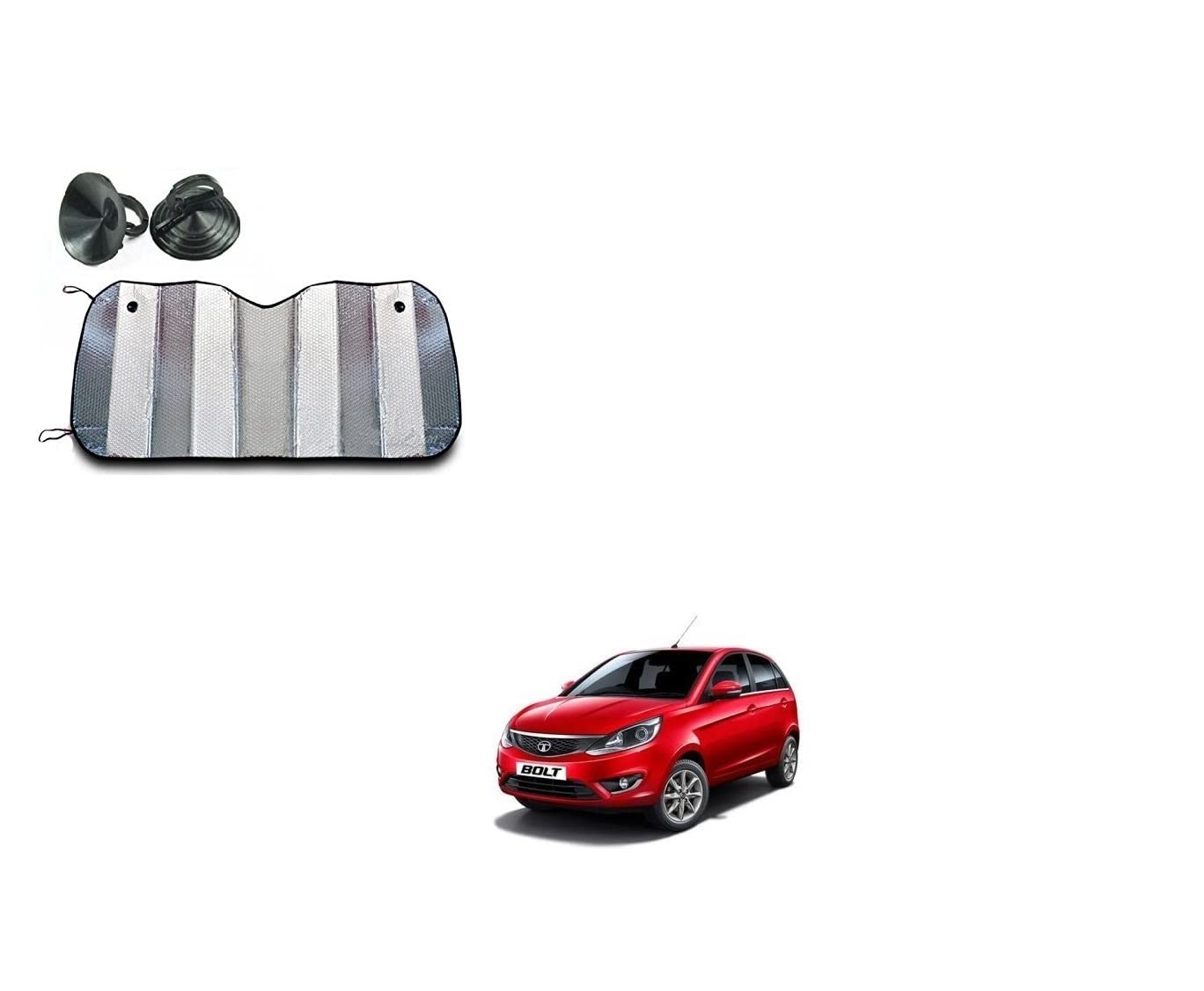 Auto Addict Aluminium Foil Foldable Car Sunshades for Front/Rear Windshield 1pc for Tata Bolt