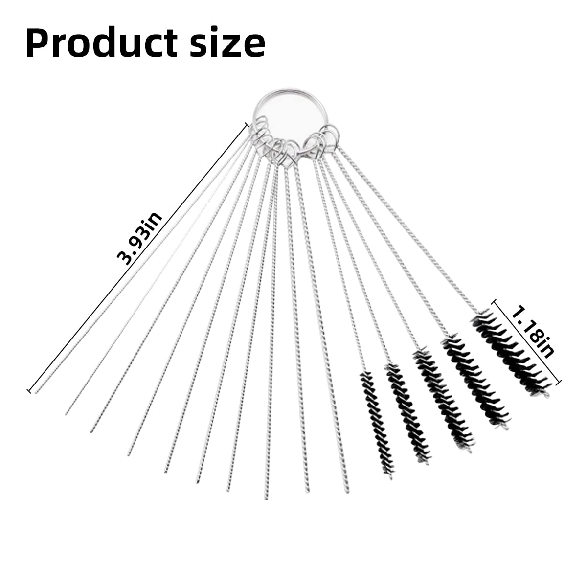 Auceli Carburetor Carbon Dirt Jet Remove Cleaner, 10 Cleaning Needles + 5 Nylon Brushes Tool Kit For Motorcycle For Welder Carb Chainsaw Spray Guns Torch Tips Firing Hole Stove Burner Holes