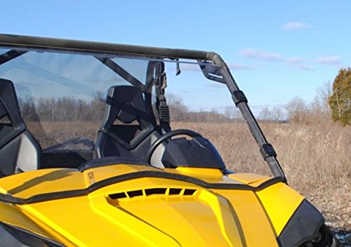 Superatv Heavy Duty Scratch Resistant Full Front Windshield For 2011-2020 Can-Am Commander 800 / Commander 1000 | 1/4' Polycarbonate | 250X Stronger Than Glass! | Easy Install | Usa Made