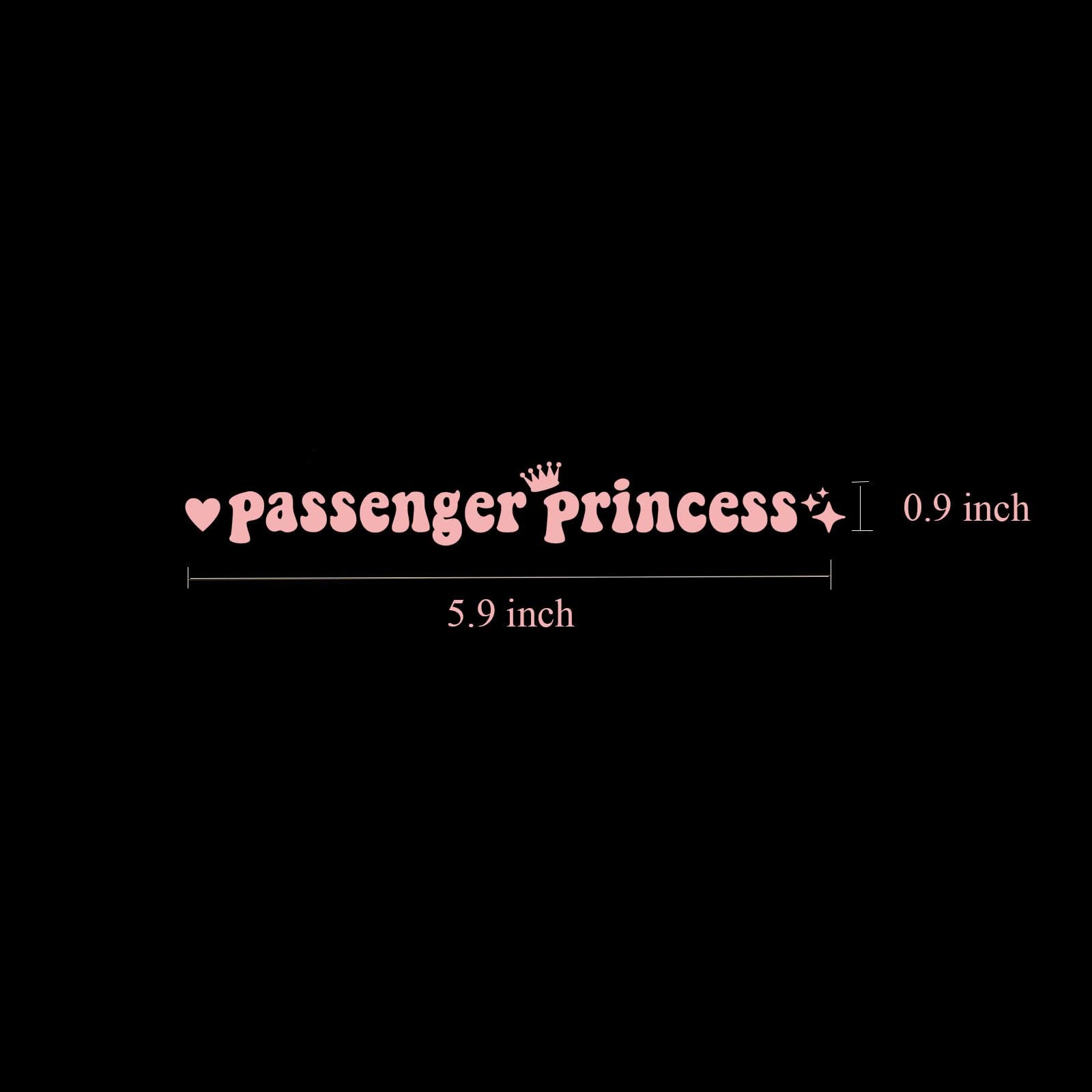 Passenger Princess Sticker Funny Car Stickers Decal Decor Truck Cute Car Accessories For Rearview Mirror Window Jdm Vinyl Letter Decals For Men Women Girls Cute Queen - Pink