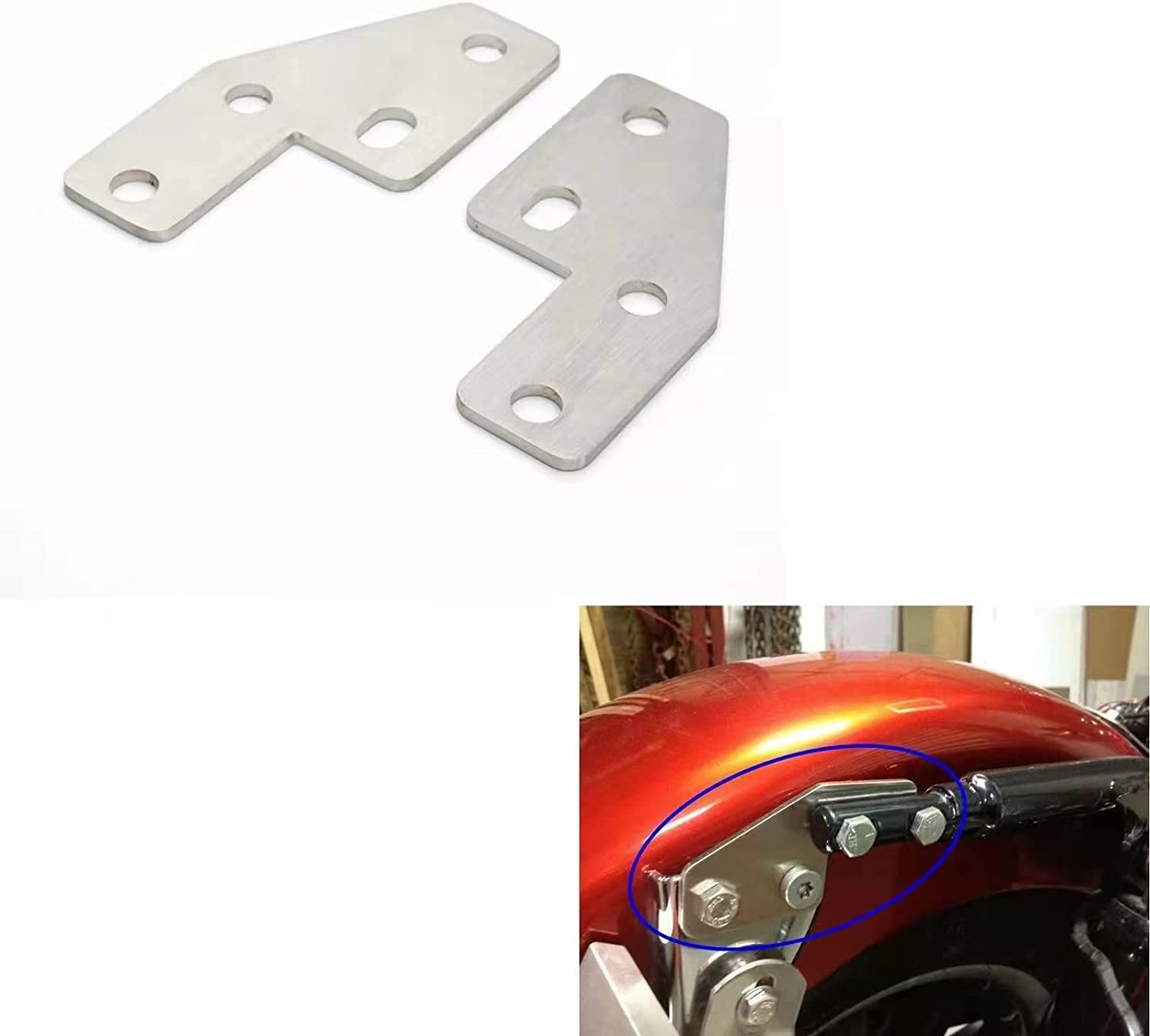VPZMT Rear Fender Grab Bar Eliminator Bracket Set Replace Fits for Harley Touring Electra Glide Dyna Bagger (Sliver)