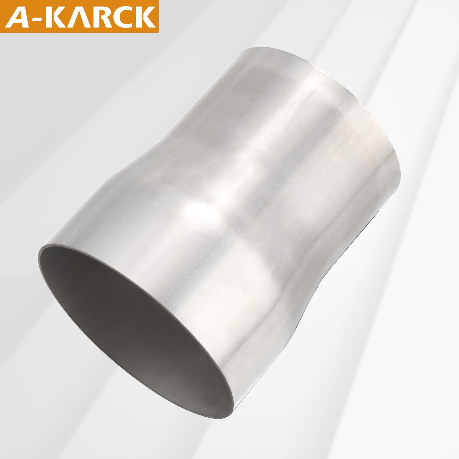 A-KARCK Stainless Steel Exhaust Adapter 2.5'' ID to 3'' OD, Exhaust Pipe Reducer 3.6'' Overall Length