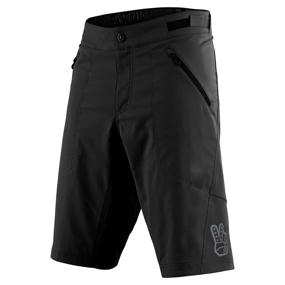 Troy Lee Designs Cycling Mountain Bike Trail Biking MTB Bicycle Shorts for Men, Skyline Short W/Liner (Solid Black, 38)
