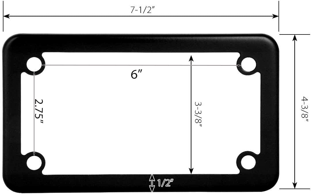 Lfparts Black Motorcycle Stainless Steel License Plate Frame