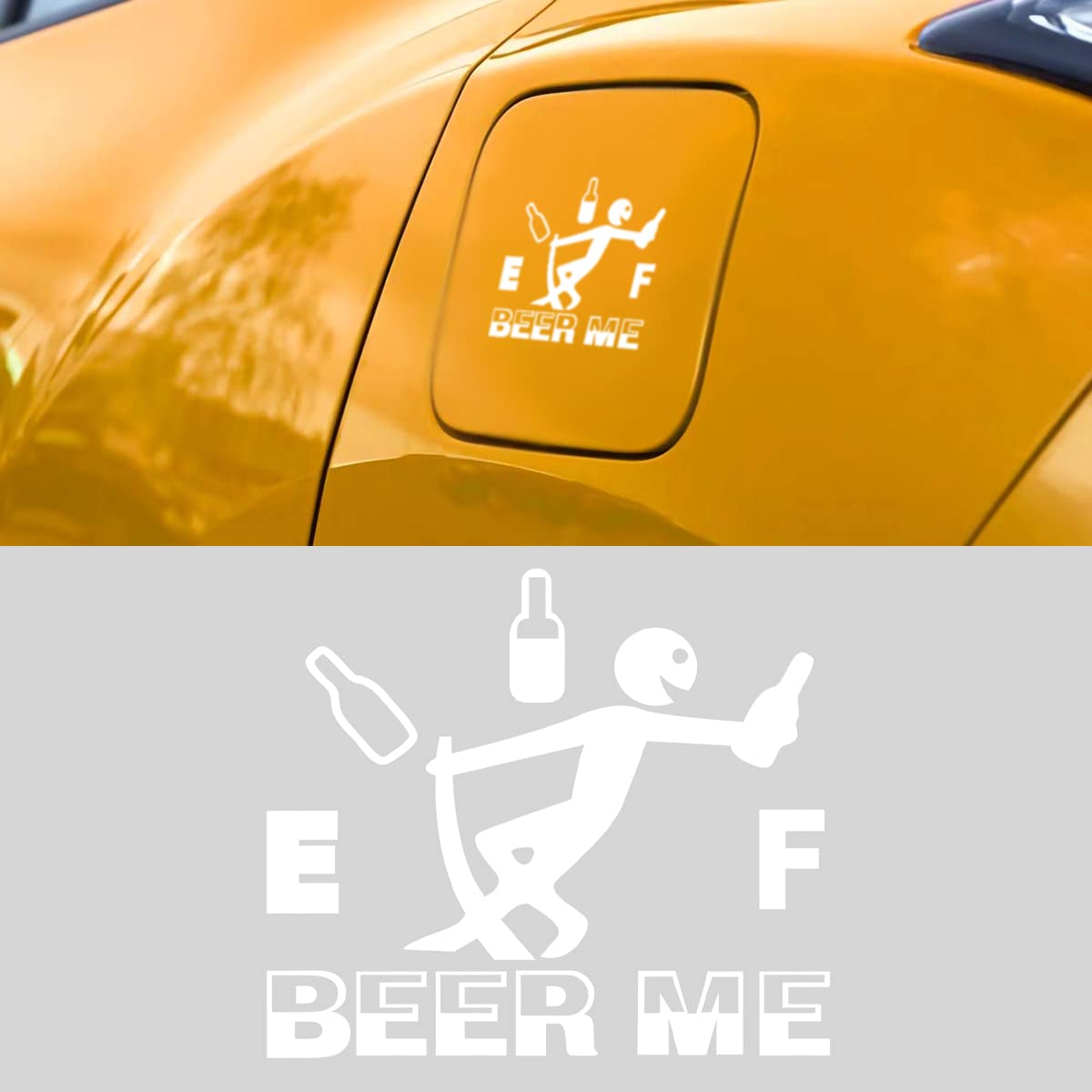 Funny Car Stickers, High Gas Consumption Decal, Fuel Gage Empty Sticker For Auto, Angry Boy Vinyl Fuel Tank Gauge Sticker, Universal Exterior Accessories For Women And Men