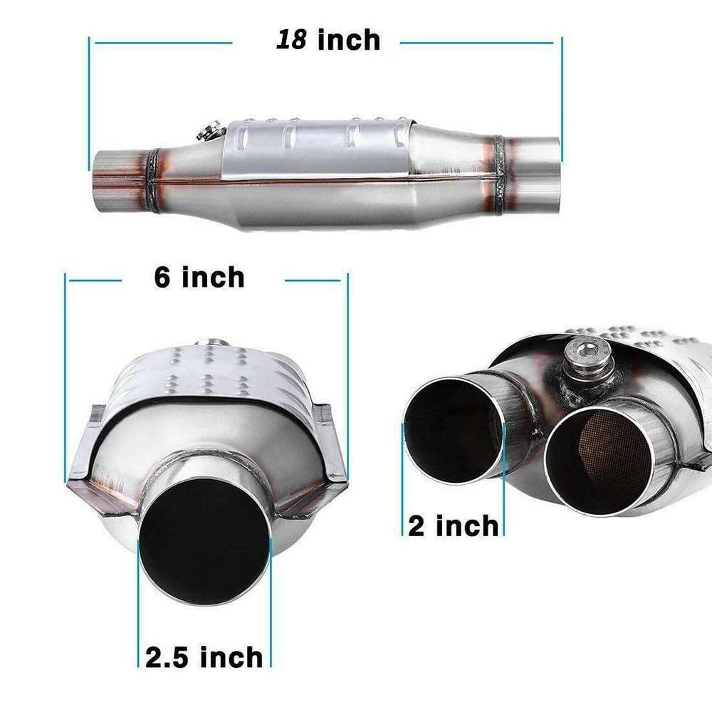 Autosaver88 2.5'' Outlet / 2'' Inlet Universal Catalytic Converter (Epa Compliant)