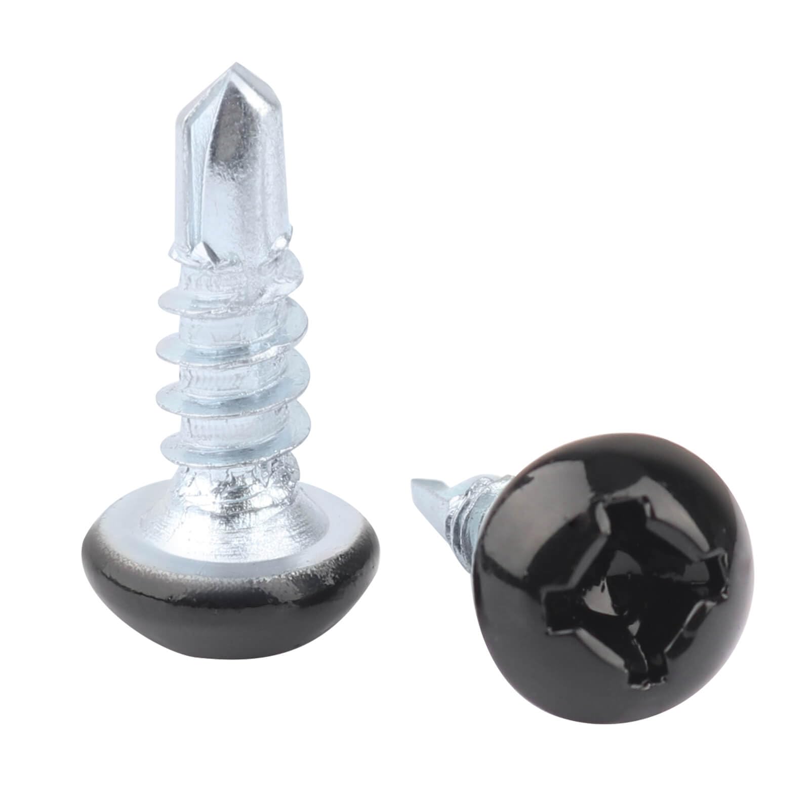 Pan Head Metal RV Screws Black #8 X 1/2 for Quad Drive Self Tapping Drill RV Interior and Exterior Enclosed Trailer Repair Scr