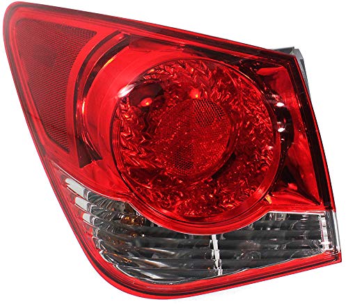 Evan Fischer Driver Side Outer Tail Light Assembly Compatible With 2011-2015 Chevrolet Cruze, 2016 Cruze Limited Body Mounted With Bulb