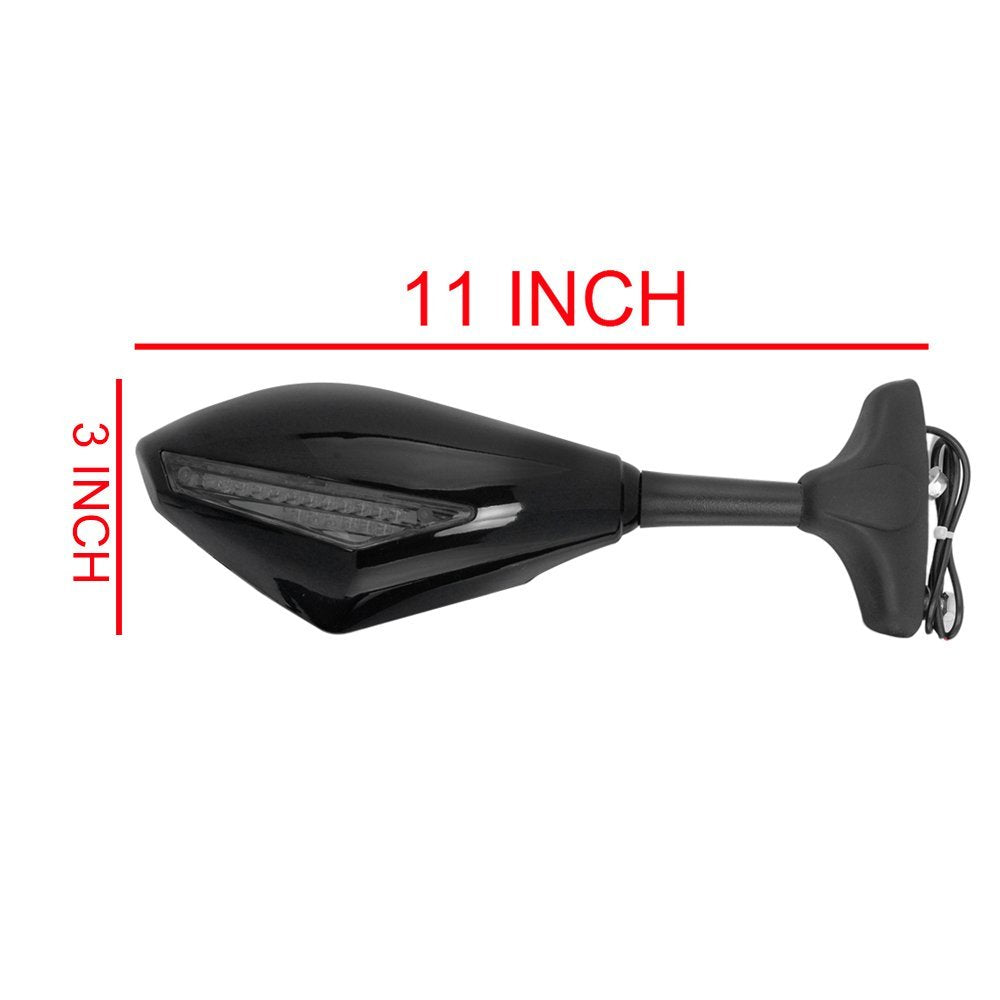 New 2X Front&Black Intergrated Amber Led Turn Signal Blinker Rearview Side Mirror For Suzuki Gsxr 600/750 2001~2005