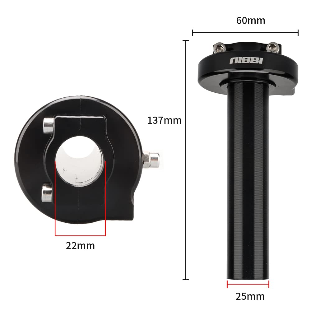 Nibbi Motorcycle Throttle Assembly,High Sensitivity Short Stroke Light Control Motocross Twist Throttle Handlebar,Throttle Tube Fit Dirt Bike Motocross,Pit Bike Assembly,Mini Bike(Black)