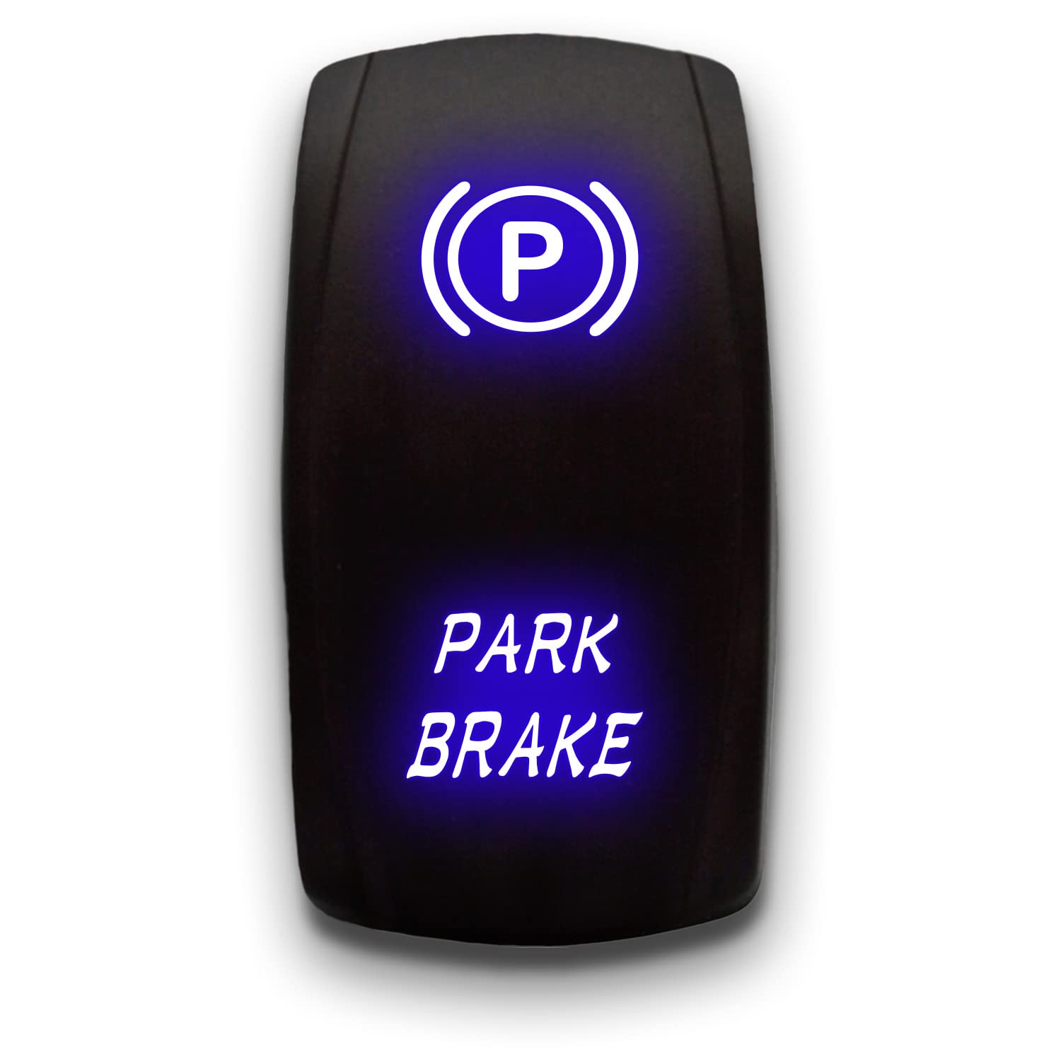 Park Brake - Blue - Laser Etched Toggle Switch 20A 12V - Vertical Rocker Switch 5-Pin Dpst