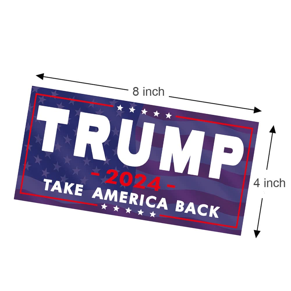 Sbb 3 Pack Trump 2024 Sticker, 8 Inches X4 Inches Big Trump Letters Car Decal, President Donald Trump Take America Back 2024 Bum
