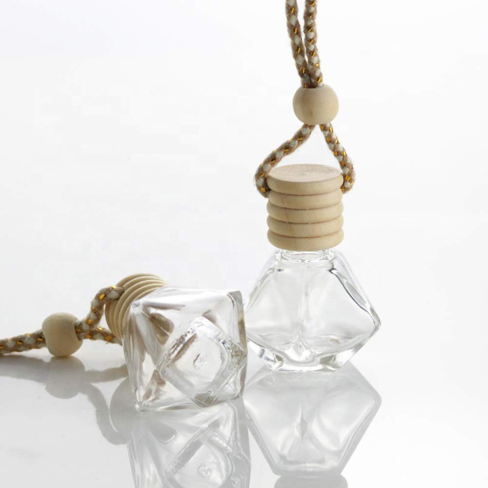 10 Packs Car Hanging Diffuser Empty Glass Perfume Bottles Air Freshener Diffuser Bottle Pendant Oil Fragrance Aromatherapy Bottl