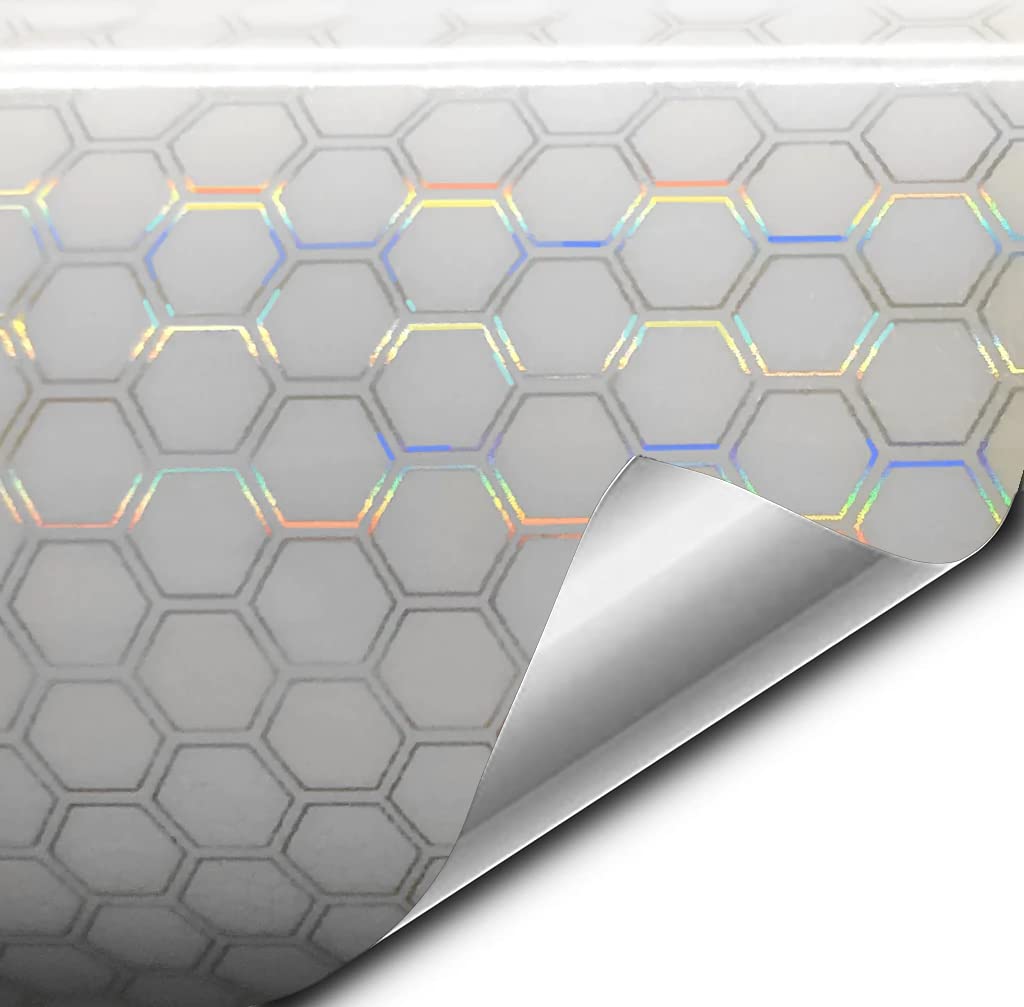 Vvivid Bio Hex+ Air-Tint Headlight Vinyl Roll (17.9'' X 60'', Clear Large Pattern)