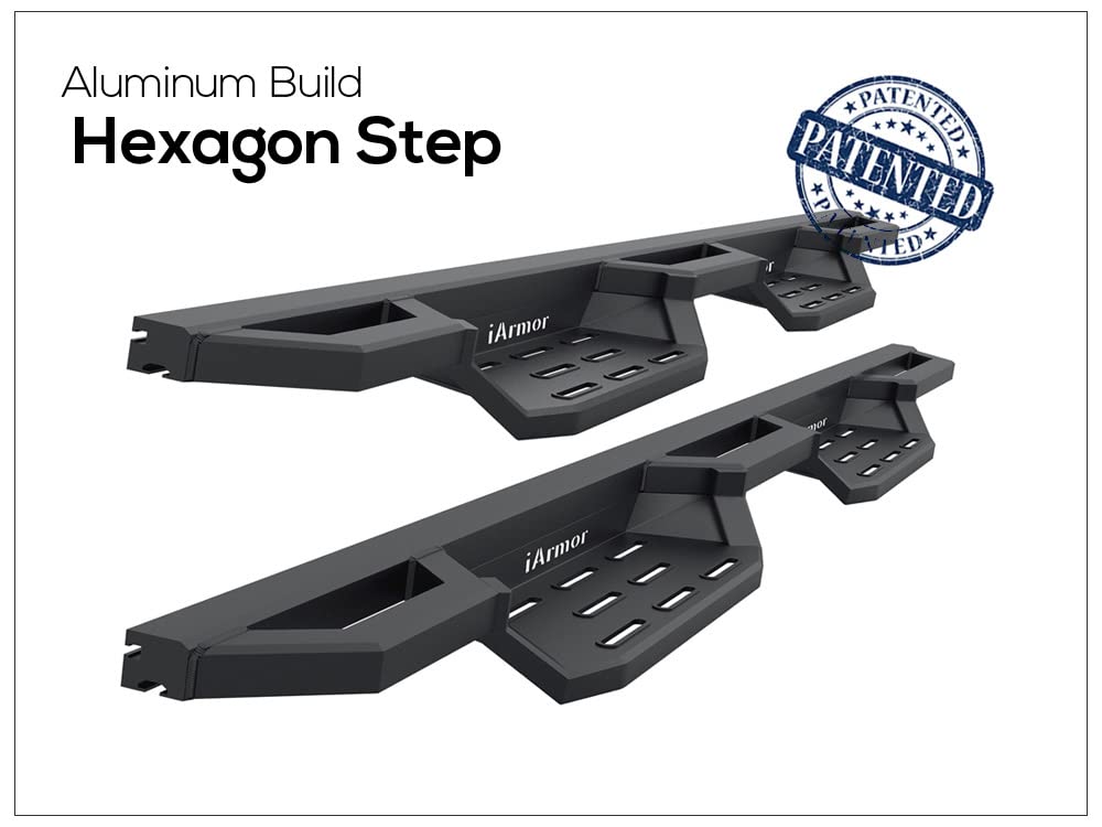 Aps Pocket Steps Running Boards Side Bars Compatible With Jeep Wrangler Jk 2007-2018 4-Door (Factory Sidesteps Or Rock Rails Have To Be Removed)