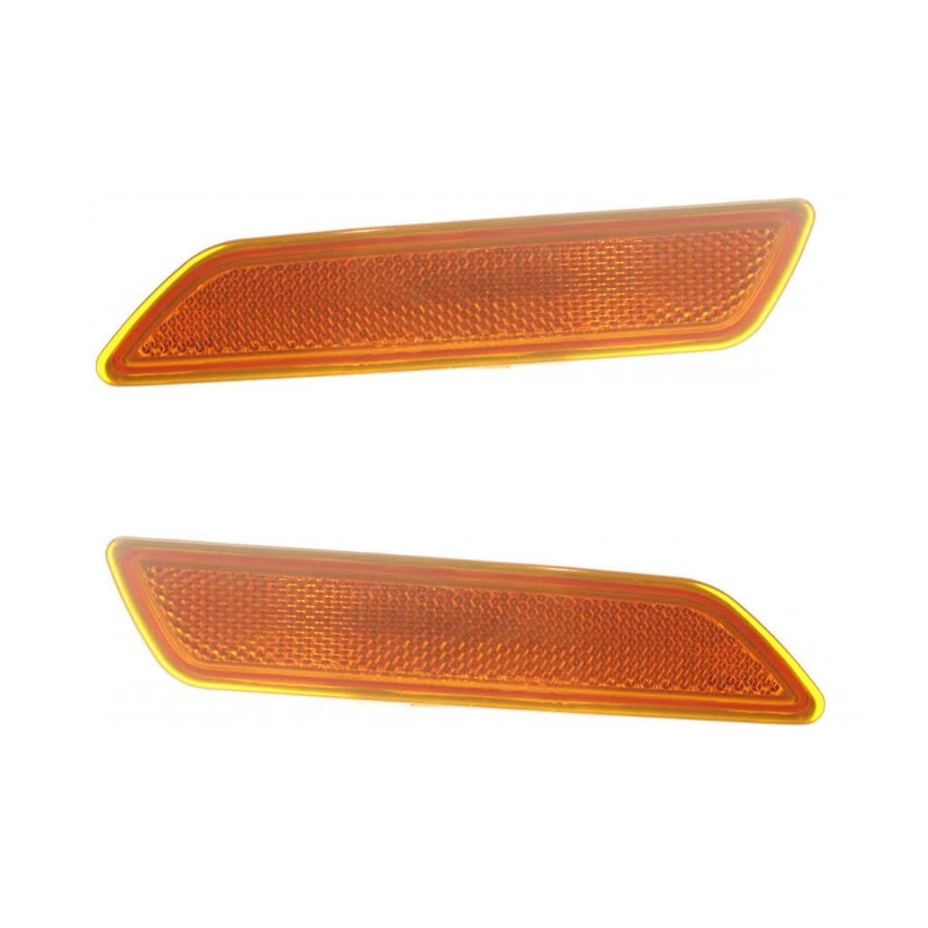 For Chrysler Sebring 2007 2008 2009 2010 Bumper Reflector Unit Driver and Passenger Side | Pair | Front | Halogen | Amber Lens |