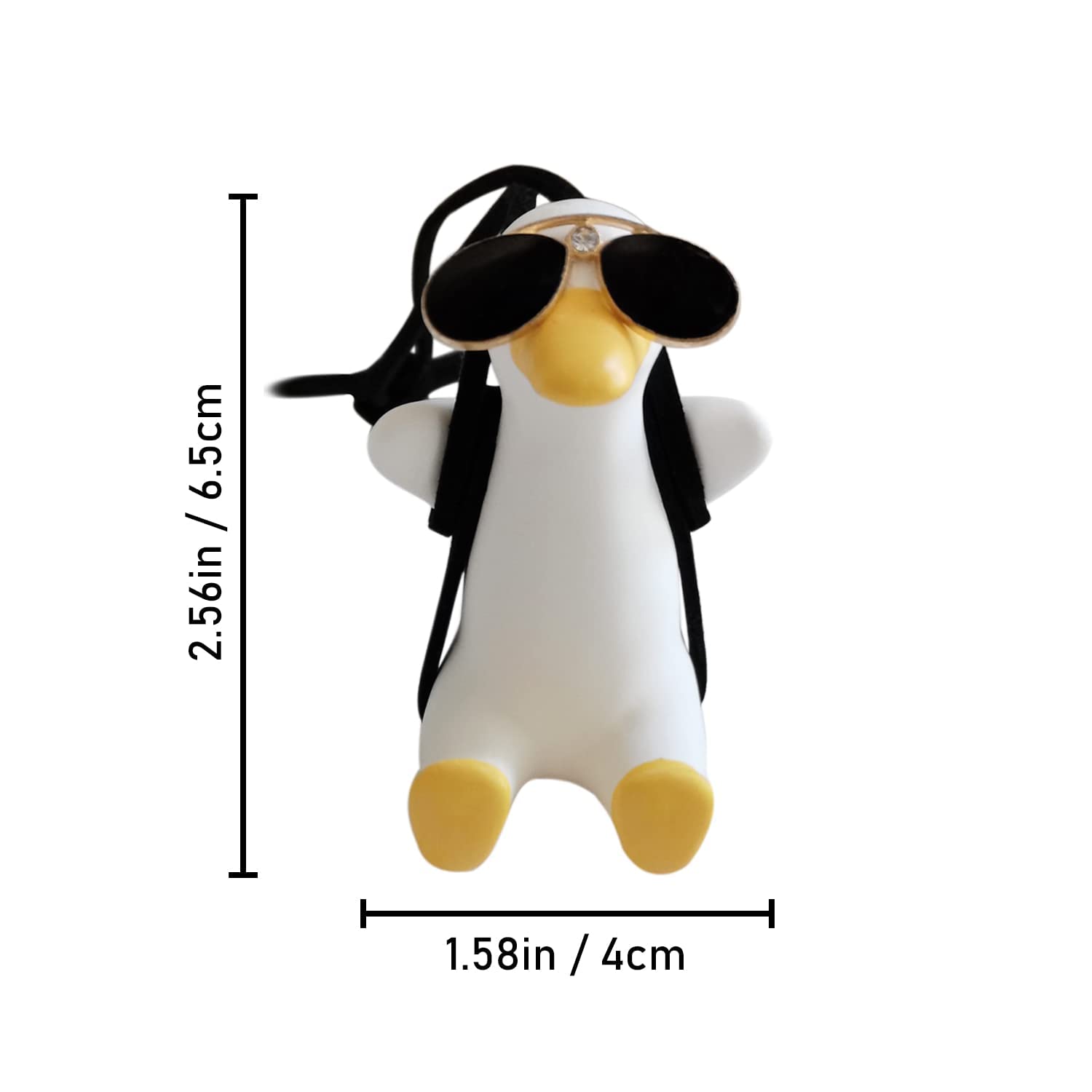 Swinging Duck Car Hanging Ornament, Cute Car Hanging Accessories For Rear View Mirror, Car Pendant Swinging Sunglasses Duck Hang