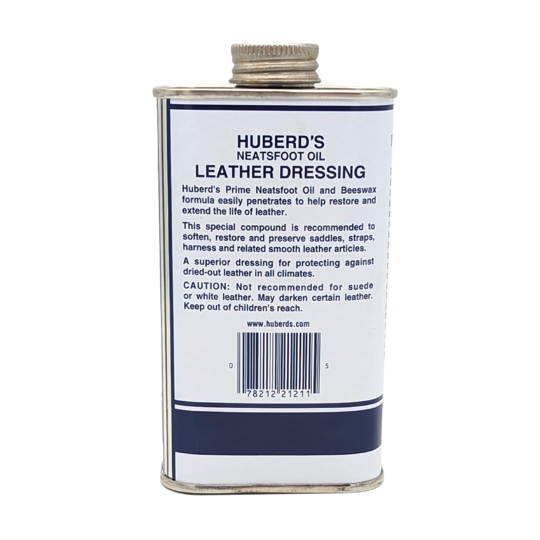Huberds Leather Dressing With Neatsfoot Oil - Leather Conditioner That Softens New And Restores Dry And Hardened Boots, Shoes, B