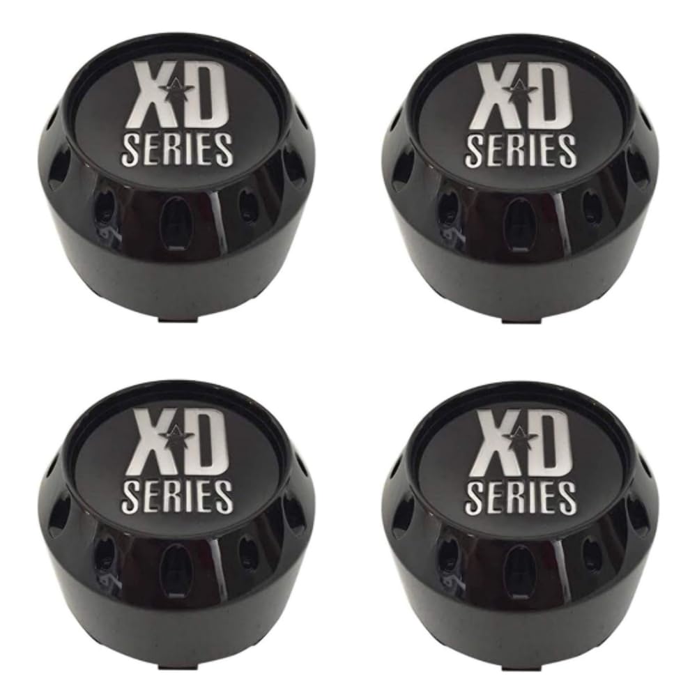 4 Pack Kmc Xd Series 464K106Gb Gloss Black 6 Lug Center Caps