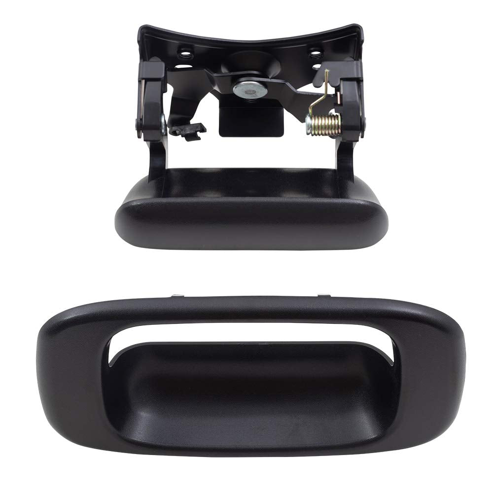 Brock Replacement 2-Piece Set Tailgate Liftgate Handle With Trim Bezel Compatible With 99-06 Silverado Sierra Pickup Truck 15997911 15228539