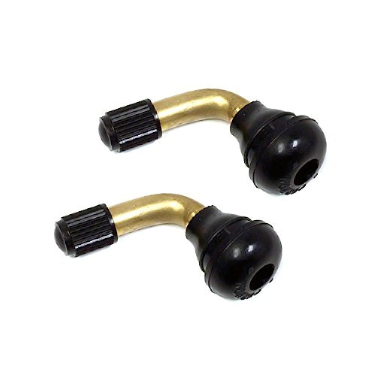 MMG PVR70 Valve Stem Bent 45 Degree Angled, Brass Stem, Snap-in Rubber Base (Pair 2pcs), Tubeless Tire Rim, Motorcycle Scooter A