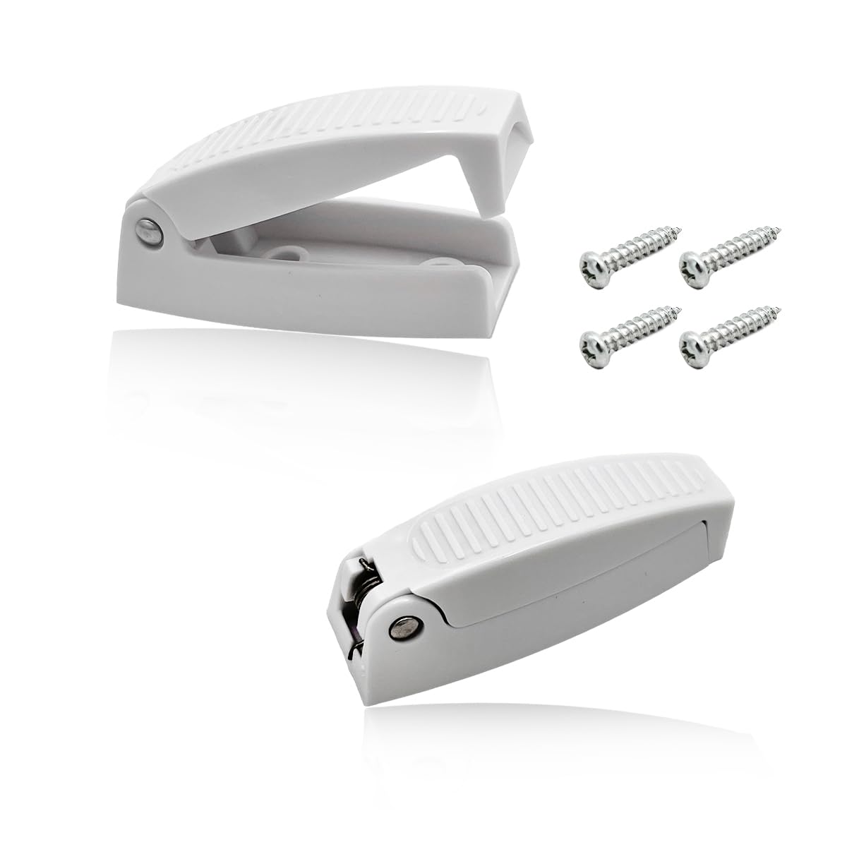 Yourkar 2 PCS RV Door Holder, UV-Protective & Durable ABS Plastic Baggage Trailer Door Open Clips, Rounded RV Van Camper Compart