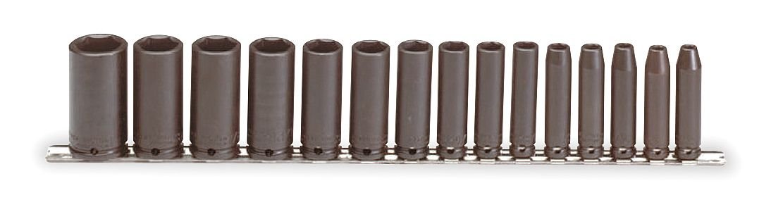 Stanley-Proto J72116 15 Piece 6 Point 3/8' Drive Deep Impact Socket Set