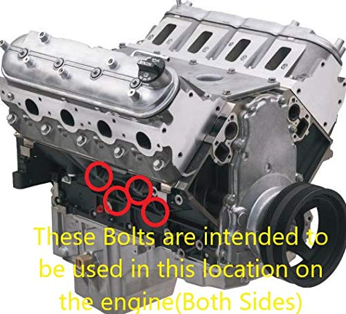 Z Whip Ls Engine Mount To Engine Block Bolt Kit Compatible With All Gm Chevy 1997-2014 Ls Series Engines Ls1 Ls3 Ls2 Lq4 Lq9 Ls6 L92 L99 L33 4.8L 5.3L 5.7L 6.0L 6.2L Vortec Motor Mount