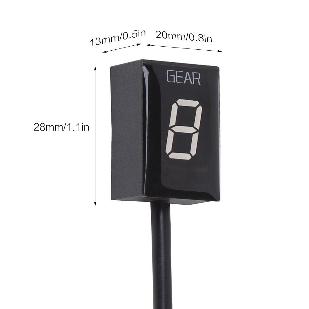 Idea Waterproof Motorcycle Gear Indicator For Yamaha, Motorcycle Led Digital Display Shift Lever Sensors For Yamaha (Red)