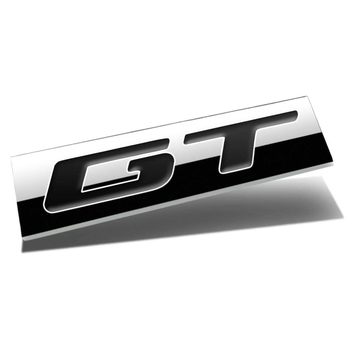 Auto Dynasty Chrome Finish Metal Emblem GT Badge (Black Letter)