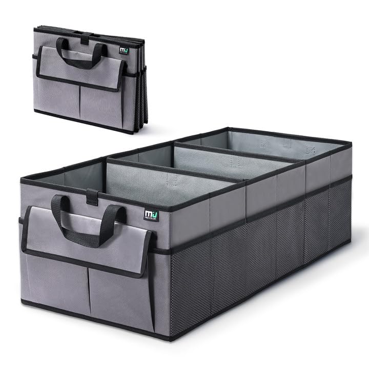 Miu Color Trunk Organizer For Car, 12 Pockets Sturdy Car Organizer For Suv, Non-Slip Bottom, Oxford Storage Organizer For Sedan,
